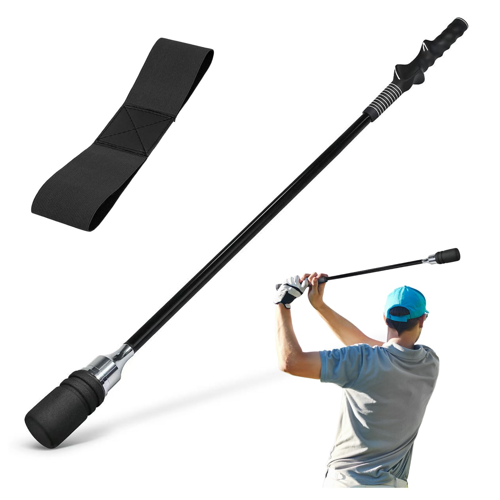 aninako Оборудование для практики гольфа Клюшка для размахивания гольфа Увеличить расстояние Начинающий Продвинутый Оборудование для практики Оборудование для практики размахивания Оборудование для гольфа чёрный